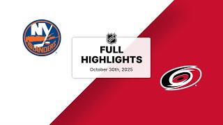 Nhl Highlights Islanders Vs. Hurricanes October 30, 2025