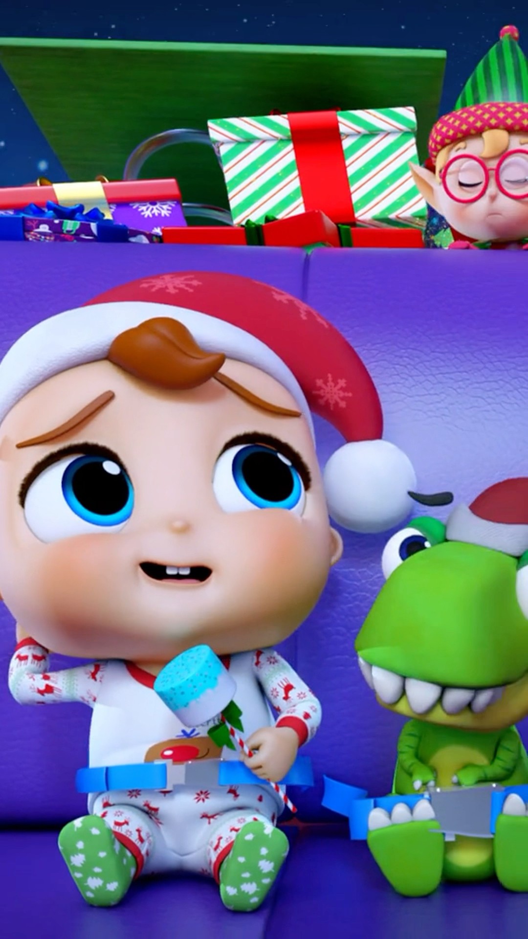 Hop on Santa's Sleigh ? Jingle Bells all the way? #nurseryrhymes #babyjohn #christmas