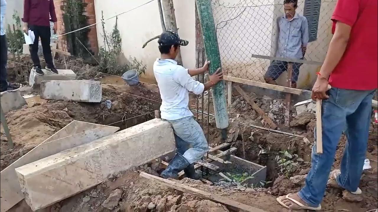 Concrete footing Foundation Building Using Ready Mixed Concrete Flat