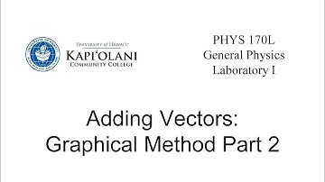 PHYS 170L Adding Vectors: Graphical Method Part 2