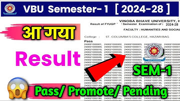 😱Result has come vbu Semester 1 2024-28 | vbu semester-1 2024-28 result out | promote | pending w...