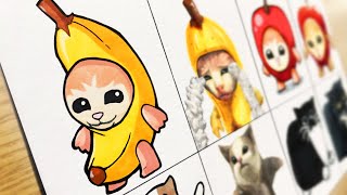 Drawing Happy Cat Meme  Banana Cat lore : Cartoon VS Realistic / Apple cat, Maxwell cat