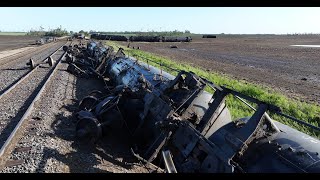 FATAL EF5 TORNADO TOSSES TRAIN CARS LIKE TOYS!! - Extreme Tornado Damage - Enderlin, North Dakota