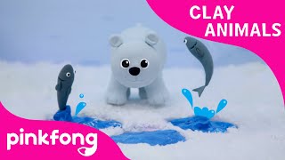 how to make a polar bear clay animals arts and crafts pinkfong craft time for children