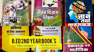 B.Ed 2nd year books syllabus & their price Mohanlal sukhadia University Udaipur general science&bio