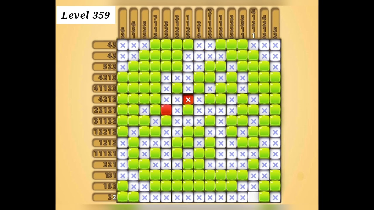 nonanairo様確認用画面 Nono Crossing Level 359 Picture Nonogram - YouTube