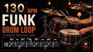 130 BPM Funk Drum Loop | Basic Funk Groove | 10 Min Practice