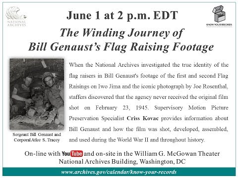 Documentary backdrop image for The Winding Journey of Bill Genaust’s Flag Raising Footage (2017)