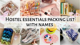 Hostel essentials packing list with names • Everything you need for hostel • STYLE POINT