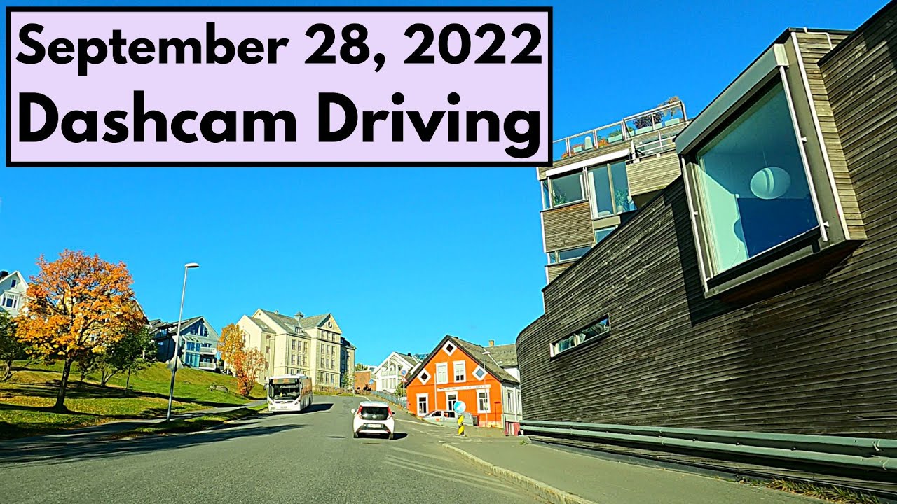 Dashcam driving in Tromsø, Norway. September 28, 2022.
