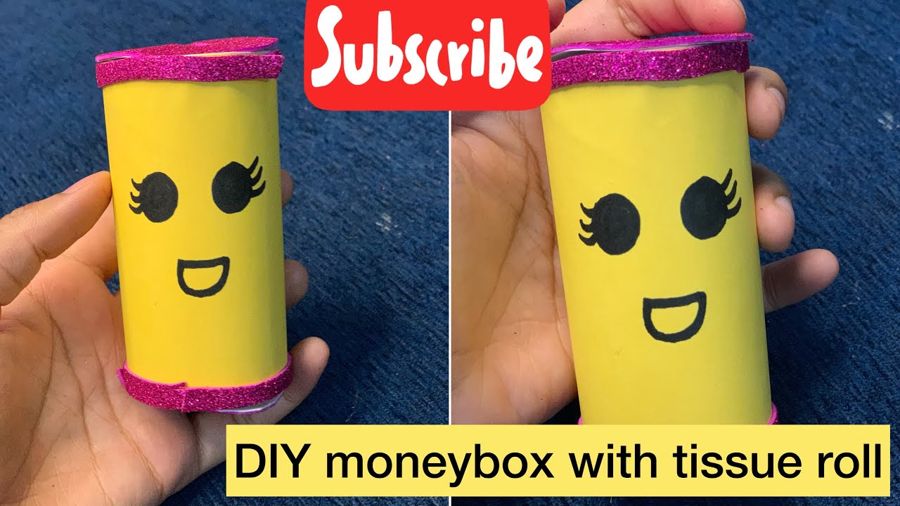 DIY moneybox from tissue roll Easy moneybox idea YouTube