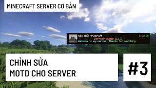 Chỉnh sửa motd cho server | Minecraft Server cơ bản #3
