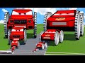 Big &amp; Small Red Vizor Saw Wheels VS Big &amp; Small Cybertruck McQueen Saw Wheels | BeamNG.drive