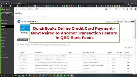 Add Credit Card Payments in QuickBooks Online (QBO) Bank Feeds: Paired to Another Transaction