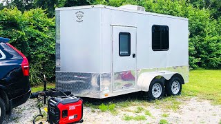 Cargo Trailer Camper Conversion / Bunk Bed with DIY Lift