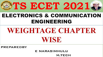 TS ECET 2021||  ECE SYLLABUS || UNIT WISE WEIGHTAGE ANALYSIS