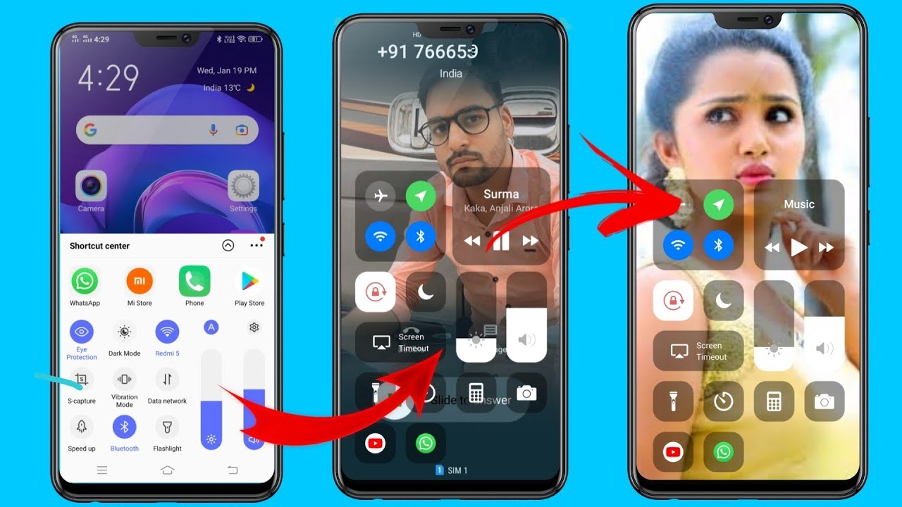 Phone ke Control Centre ke background  photo Kaise lagaye : set photo on control centre