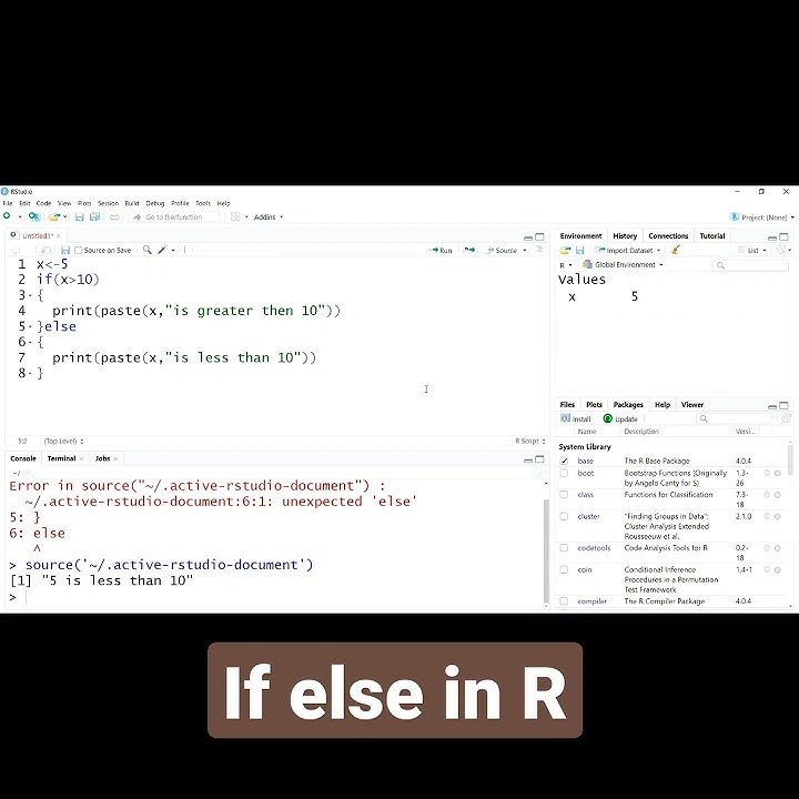 If else in r programming language youtube