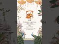 Peacock Theme Indian Hindi Wedding Invitation Video with Couple Illustration #weddinginvitation