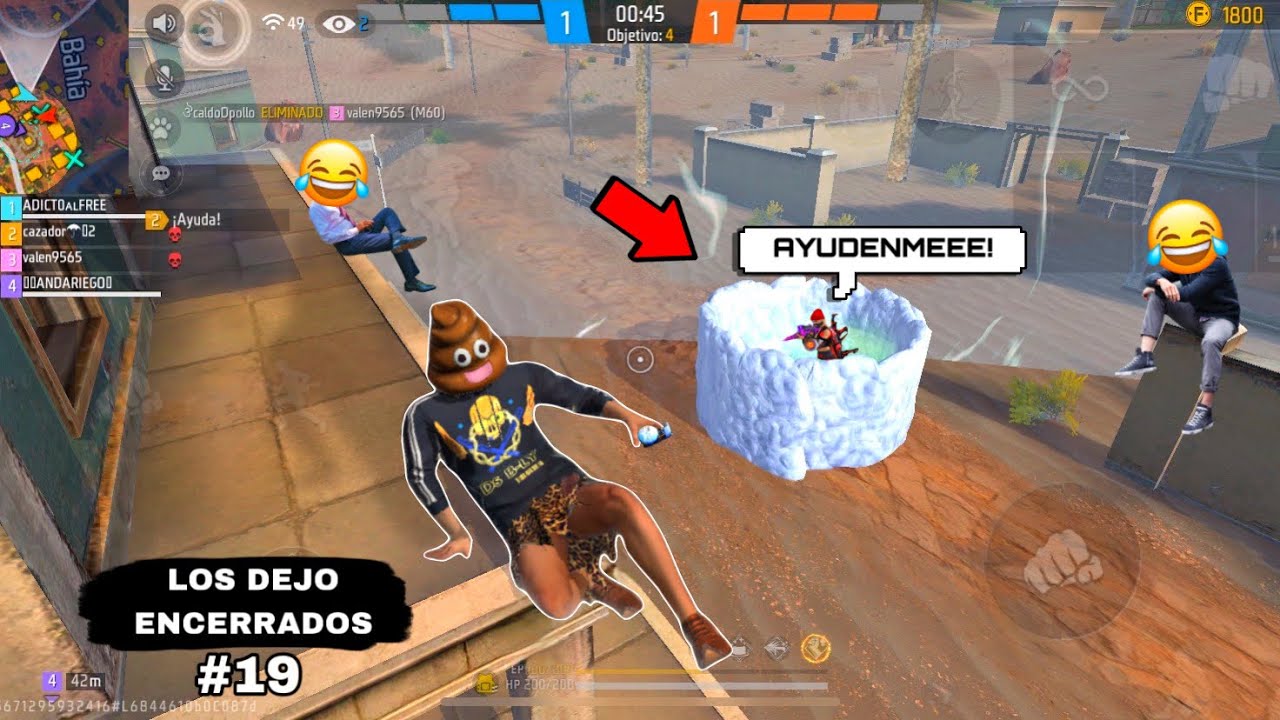 Encerrando a jugadores con PAREDES en FREE FIRE #19