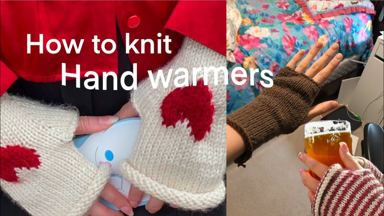 How to knit hand warmers tutorial for beginners YouTube