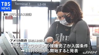 アメリカへの渡航者へのワクチン完了義務づけ １１月８日から