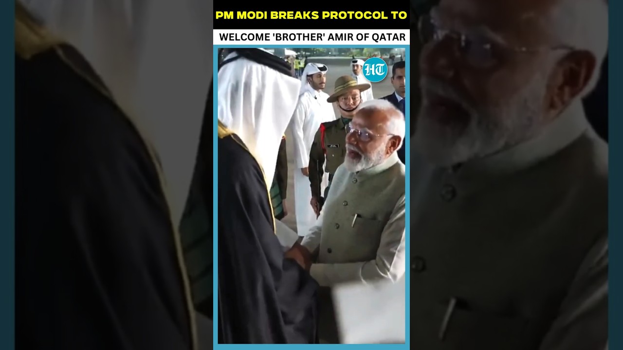 PM Modi's Heartwarming Gesture Wins Internet, Welcomes Qatar’s Amir as a 'Brother' Defying Protocol