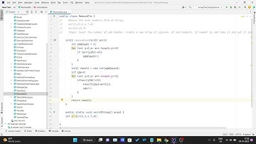 JAVA Tutorial - Remove Even Integer from an Array