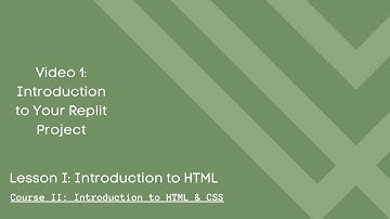 Lesson 1 Video 1: Introduction to your Replit Project