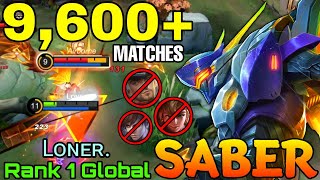 9,600+ Matches Saber Hyper Carry Monster! - Top 1 Global Saber by Lᴏɴᴇʀ. - Mobile Legends