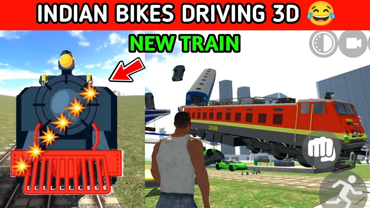 Indian bike driving 3d | 5 Flying Train | New Update | Funny Gameplay Indian Bikes Driving 🤣🤣