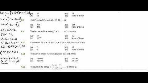 afc qt question bank 4 6 to 4 11 mathematical progressions(A levels / ICAP / ICMAP / PIPFA )
