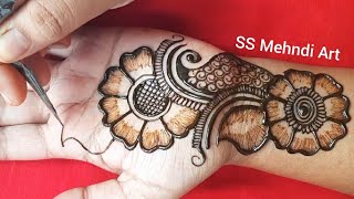 eidspecial mehndi design front hand|simple easy arabic mehndi design for full hand #shorts