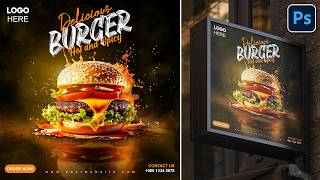 Photoshop Poster Design Tutorial for Beginners | Create a Stunning Burger Poster in Photoshop