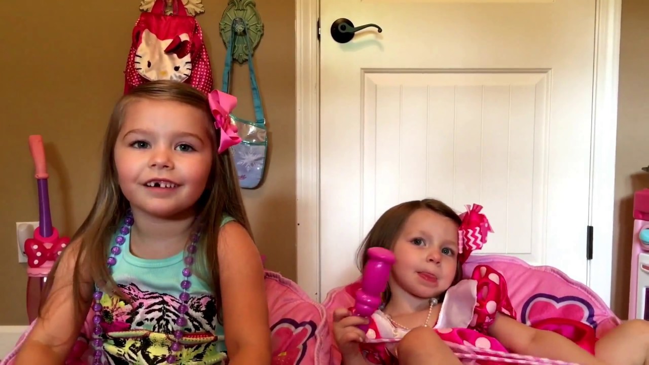 little girl play hair salon