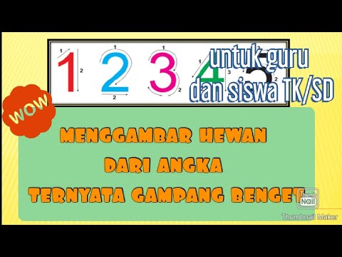  Menggambar hewan dari angka 1  5 belajar online TK IT 