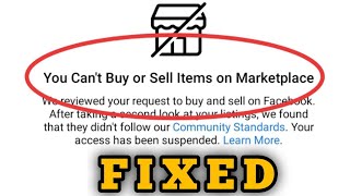 Fix You Can't Buy or Sell Items on Marketplace Facebook Problem Solved 2023