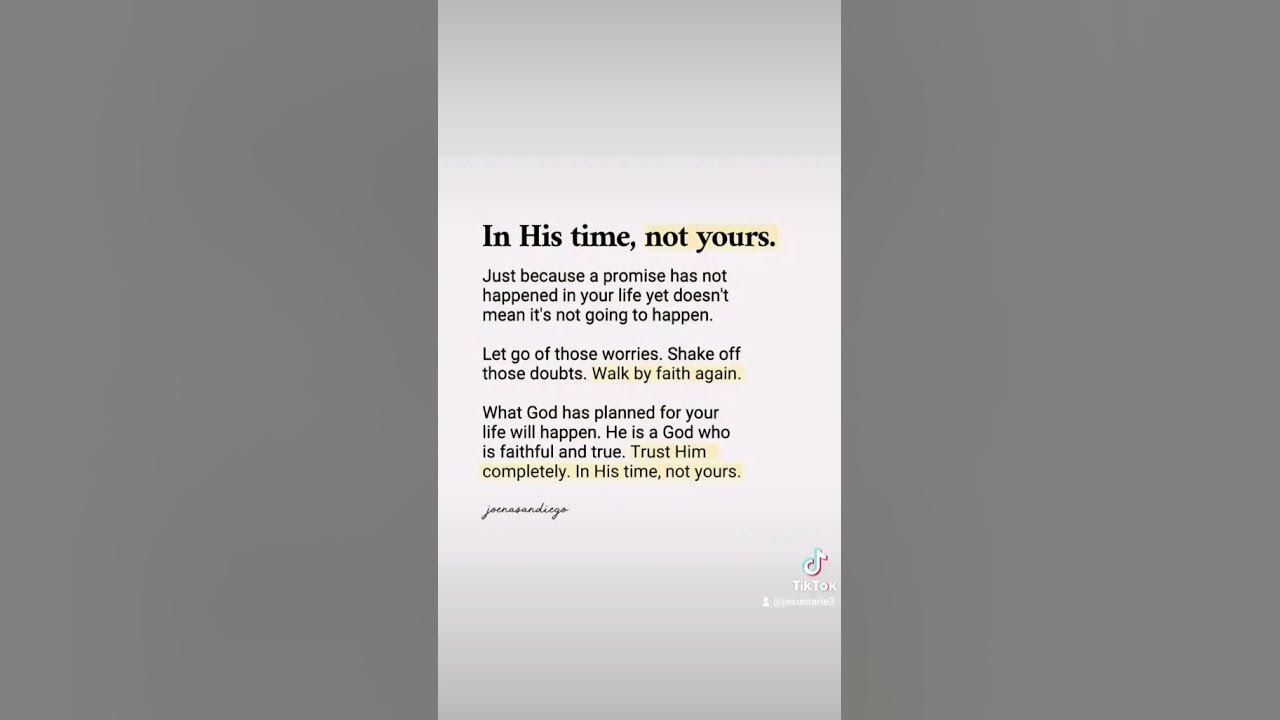 In God's Time...Not Yours motivation gospel inspiration faith time