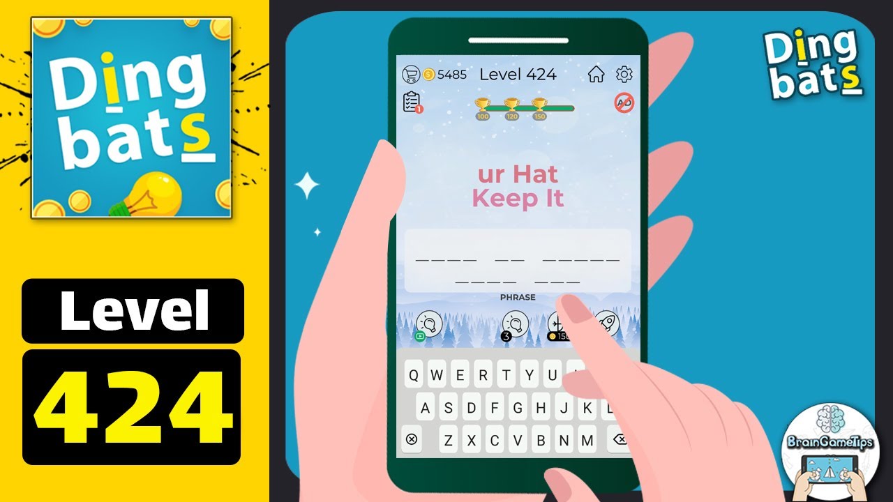 Dingbats - Word Games & Trivia - Level 424 Ur Hat Keep It Answer