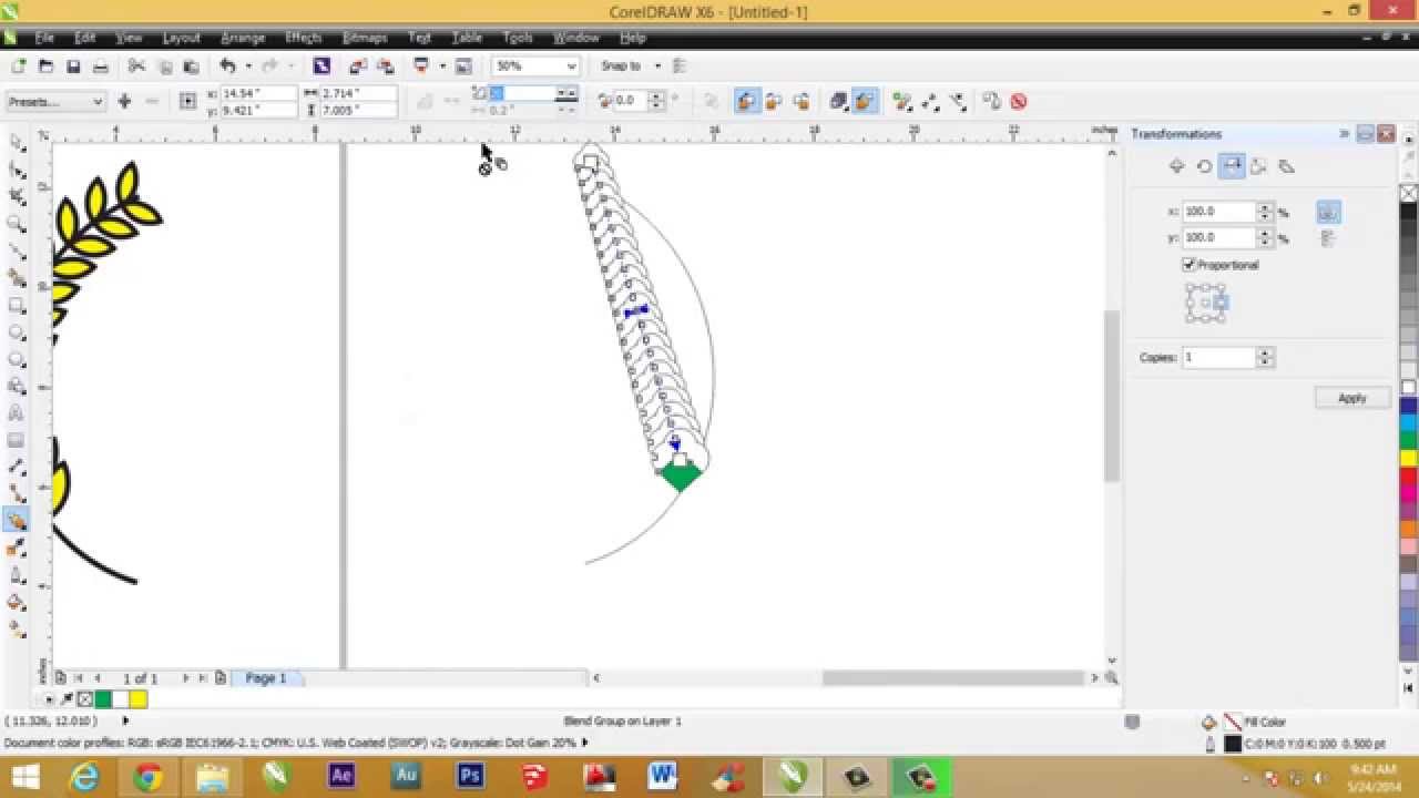 Cara Membuat Logo Padi Dan Kapas Dengan CorelDRAW Versi 2