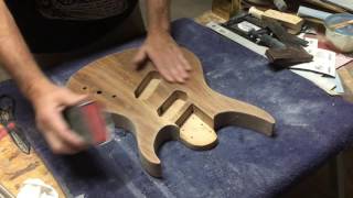 how to apply wipe on polyurethane on a guitar part 1
