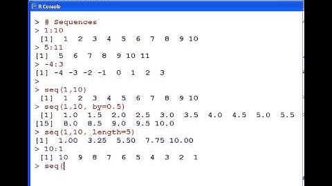 Creating Sequences with R