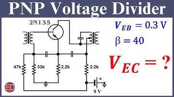 Voltage Divider Bias for PNP Transistor, Finding IC and VEC of PNP Transistor