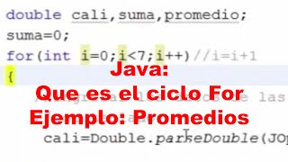 Ciclo FOR en Java ejemplo promedios