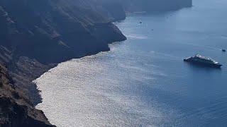 A walk through Imerovigli to Skaros | Walk tour Santorini 4K | just walk around | sound effect