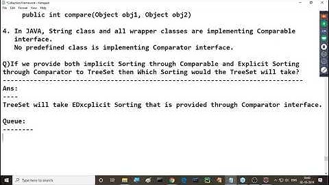 JAVA Collections Comparable and Comparator