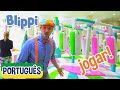 Blippi Português Visita um Playground Coberto (Giggle Jungle) | Vídeos Educativos para Crianças