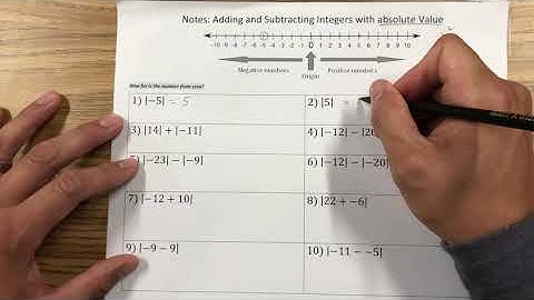 Add or subtract integers with absolute value