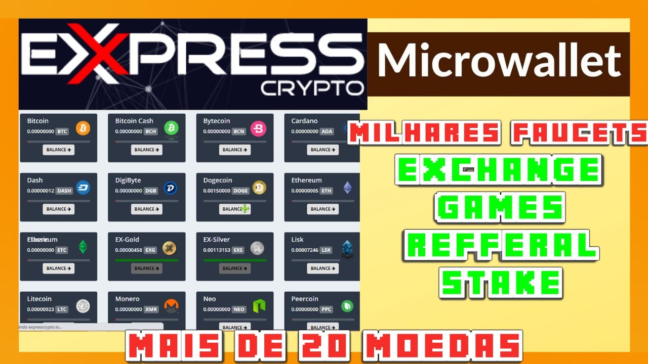 💡💥EXPRESSCRYPTO mircrowallet 25 MOEDAS ganhe no AUTOMATICO/faucets/stake/exchange/game/PASSO A PASSO