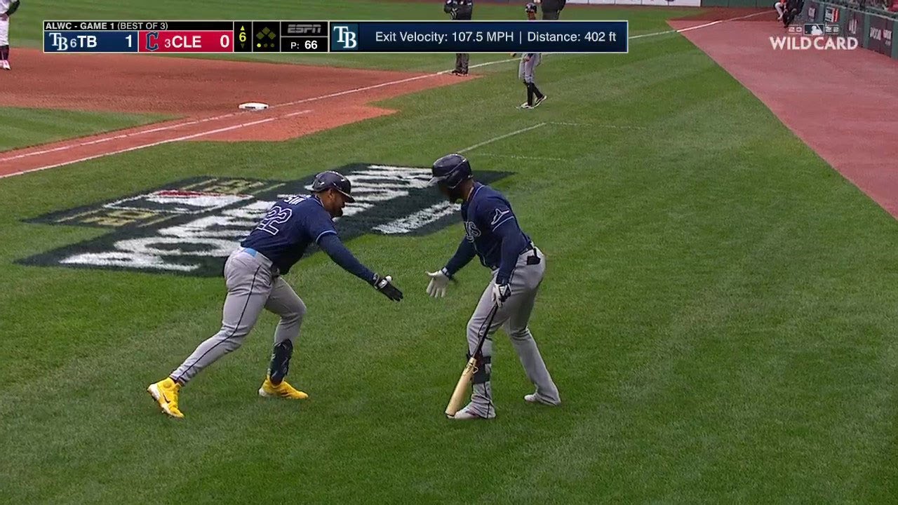 The first run and home run of the Postseason!! Jose Siri goes deep